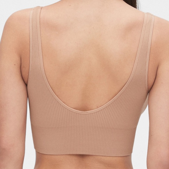 NWOT GAP Seamless Rib Bralette- Beige XL - Picture 2 of 6